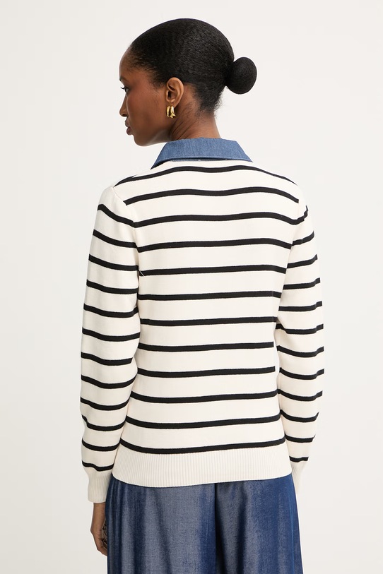 Odzież Morgan sweter damski bawełniany MATHIS beżowy