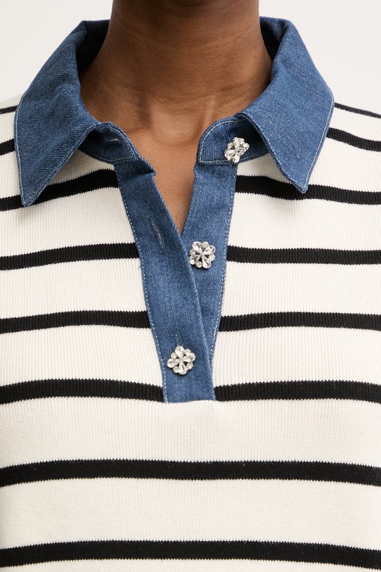 Morgan sweter damski bawełniany MATHIS beżowy