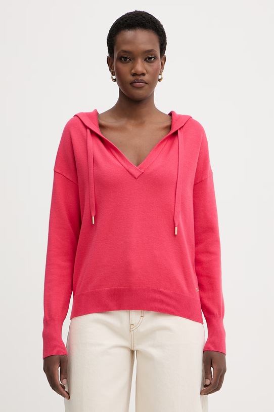 Morgan sweter damski z wiskozy różowy MBALONA