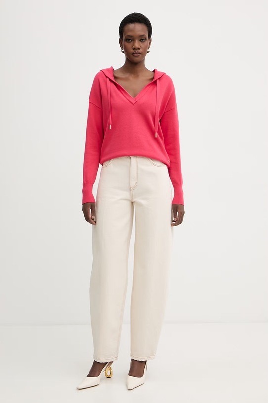 Morgan sweter damski z wiskozy MBALONA różowy SS26