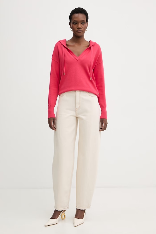 Morgan sweter damski z wiskozy MBALONA różowy SS26