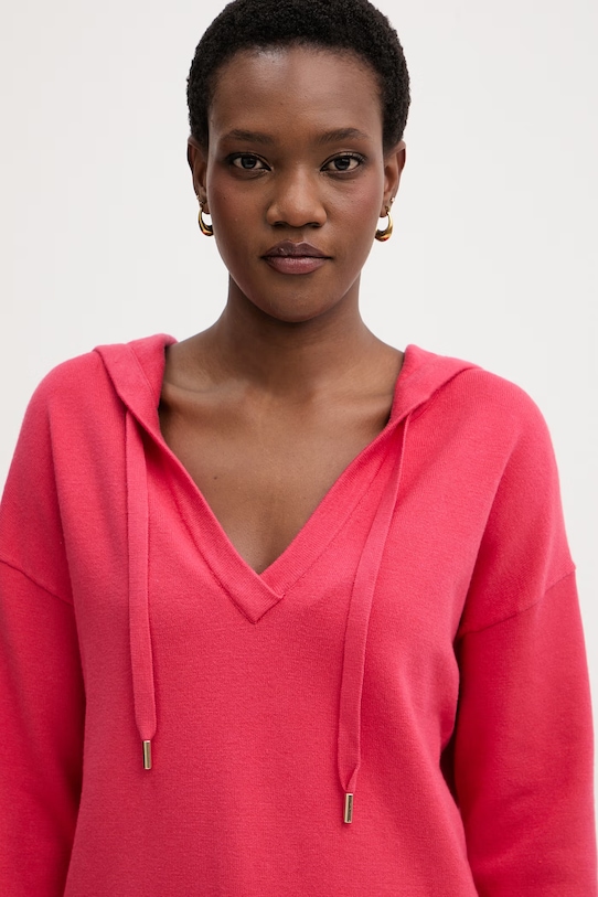 Morgan sweter damski z wiskozy różowy MBALONA