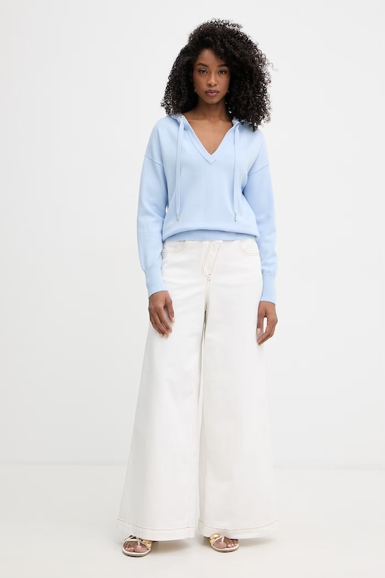 Morgan πουλόβερ Γυναικείο με βισκόζη MBALONA μπλε SS26