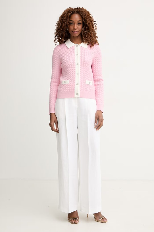 Morgan kardigan damski z wiskozą MEMMA różowy SS26