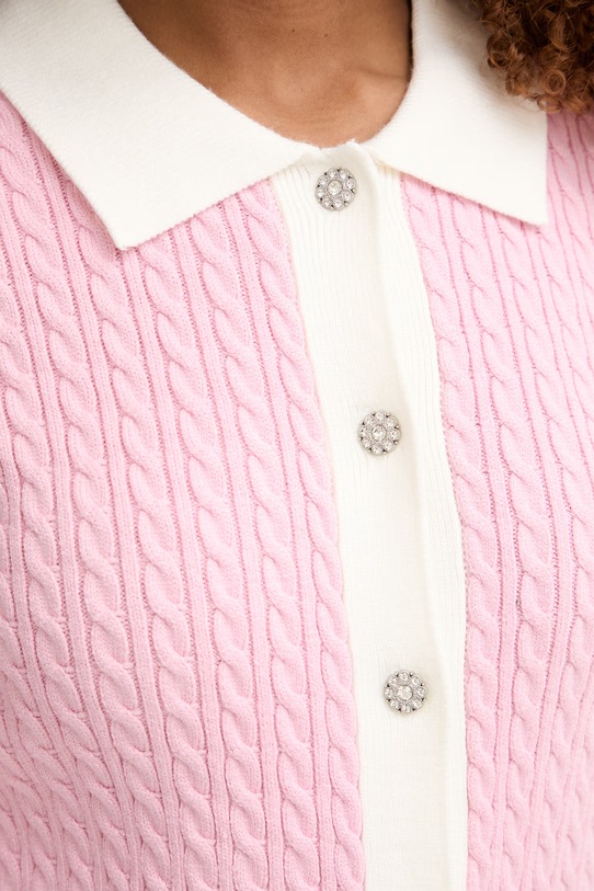 Morgan kardigan damski z wiskozą MEMMA różowy