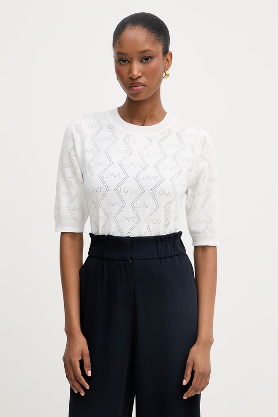 Morgan top swetrowy damski z wiskozą beżowy 261.MIKA