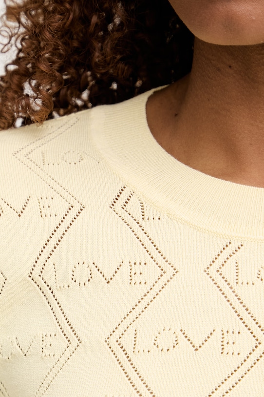 Morgan T-shirt swetrowy damski z wiskozą żółty 261.MIKA