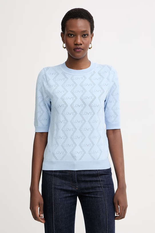 Morgan tricou tricotat damă cu vâscoză albastru 261.MIKA