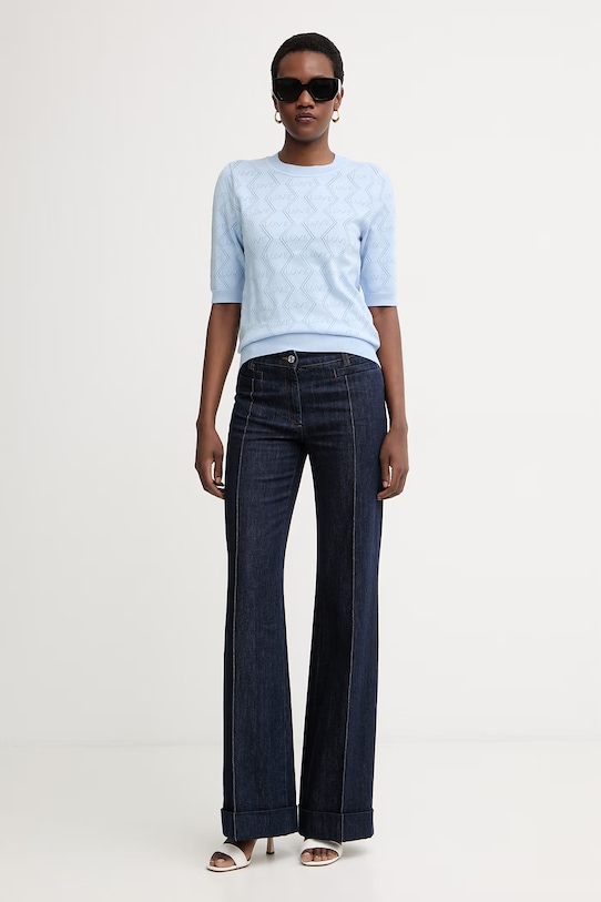 Morgan t-shirt női viszkózzal 261.MIKA kék SS26