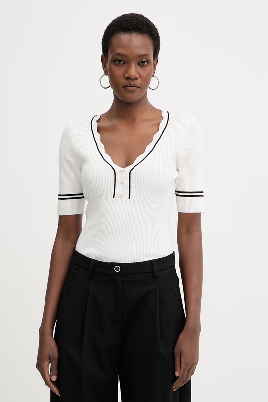 Morgan sweter damski z wiskozą biały MIREN