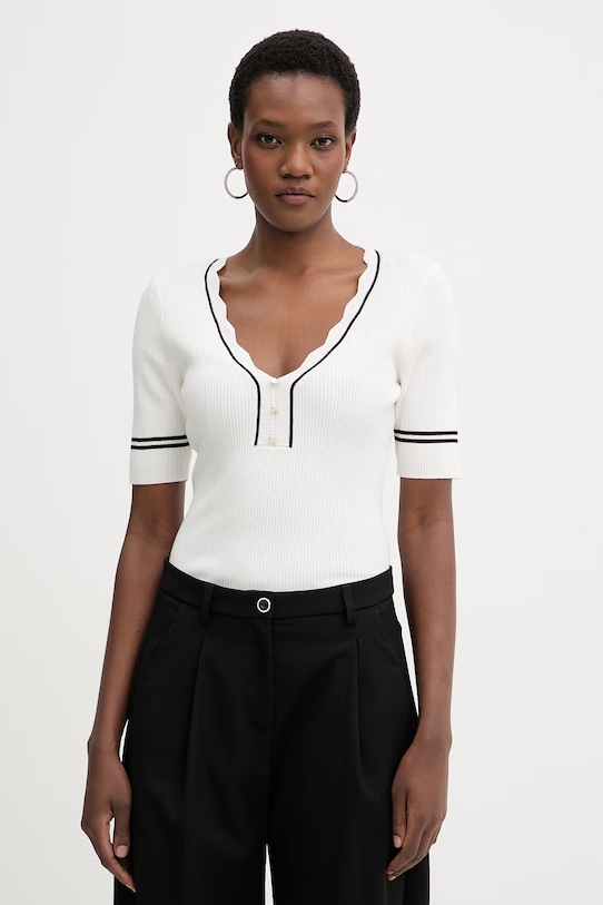 Morgan sweter damski z wiskozą biały MIREN