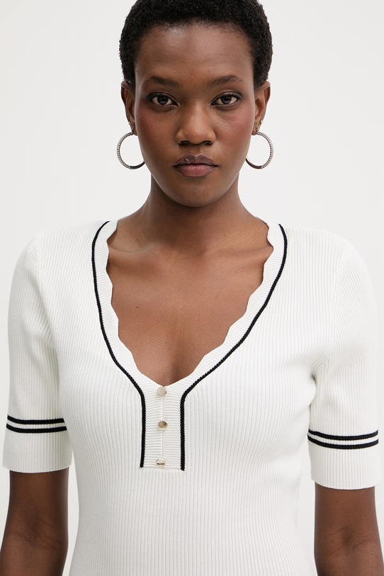 Morgan sweter damski z wiskozą biały MIREN