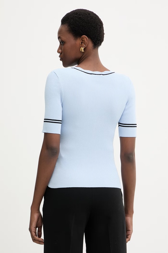 Odzież Morgan sweter damski z wiskozą MIREN niebieski