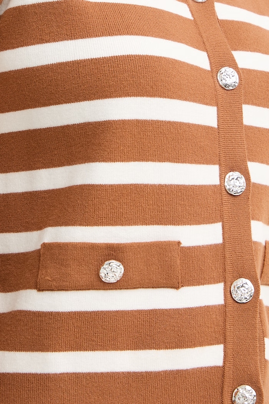 Morgan sweter z krótkim rękawem damski z wiskozą MLEXI brązowy