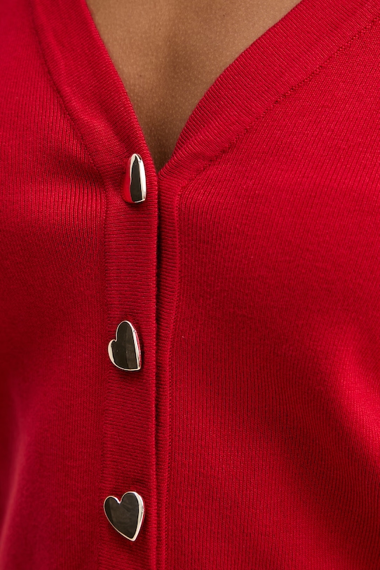 Morgan kardigan damski z wiskozy czerwony MLIKE
