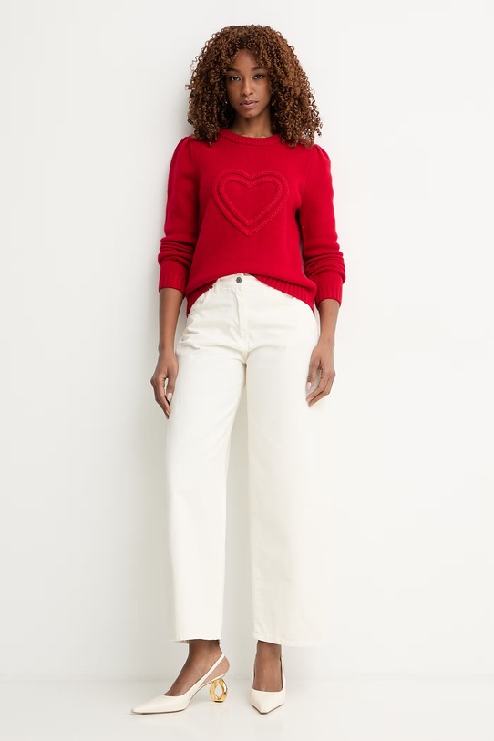 Morgan sweter damski MLOVA czerwony SS26