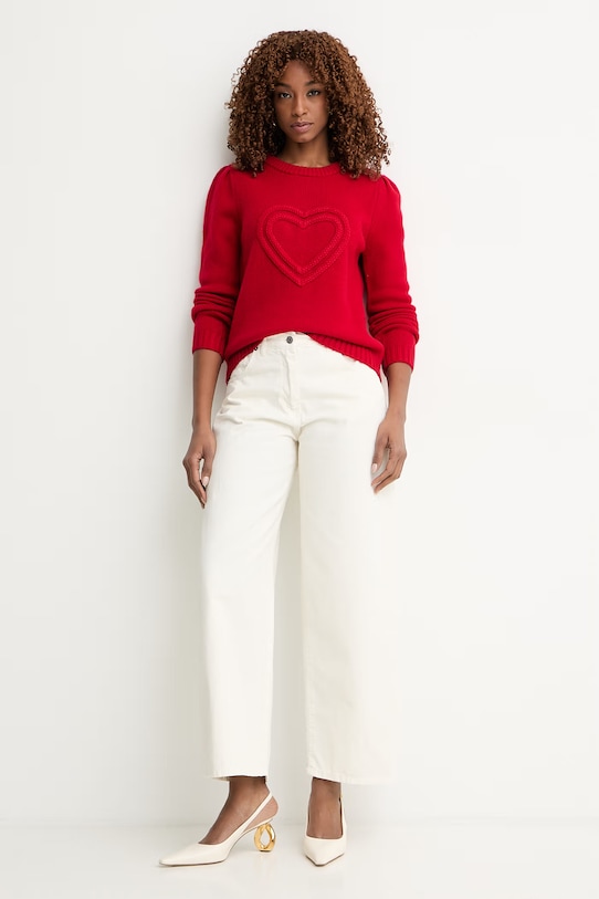 Morgan sweter damski MLOVA czerwony SS26