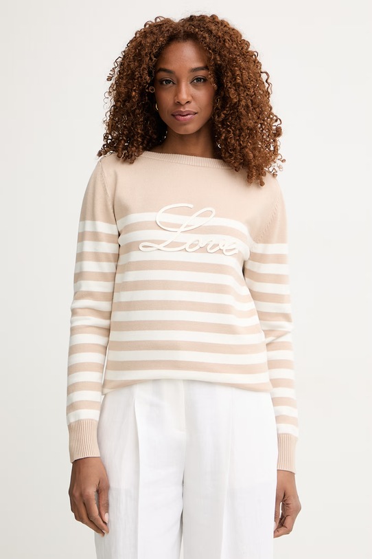 Morgan sweter damski z wiskozą beżowy MLOVI