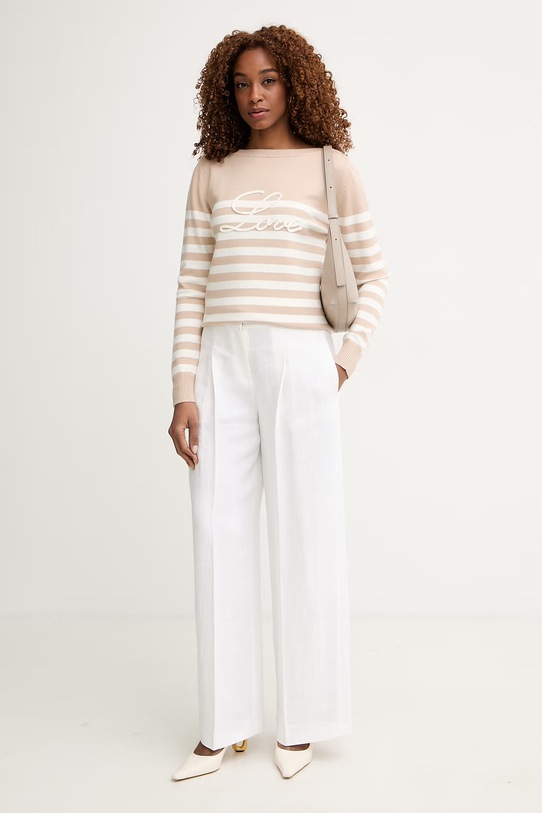 Morgan sweter damski z wiskozą MLOVI beżowy SS26