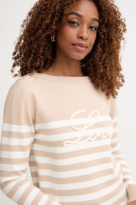 Morgan sweter damski z wiskozą beżowy MLOVI