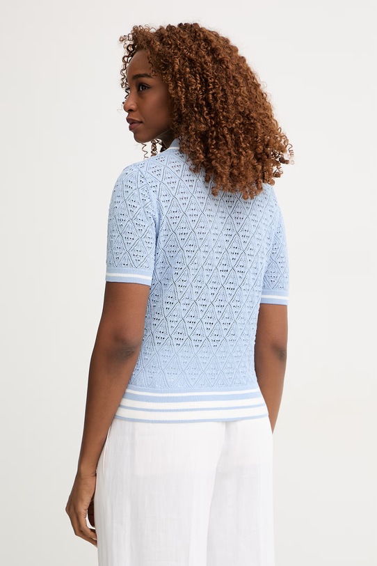 Odzież Morgan sweter damski bawełniany MRAYNA niebieski