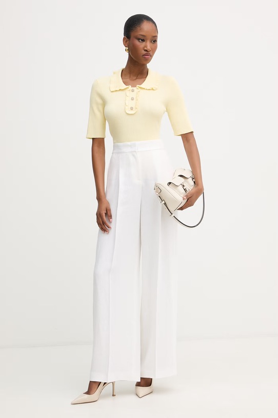 Morgan bluzka damska z wiskozą MVAGUE żółty SS26