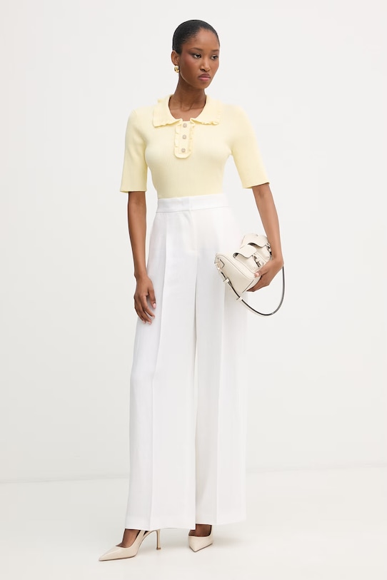 Morgan bluzka damska z wiskozą MVAGUE żółty SS26