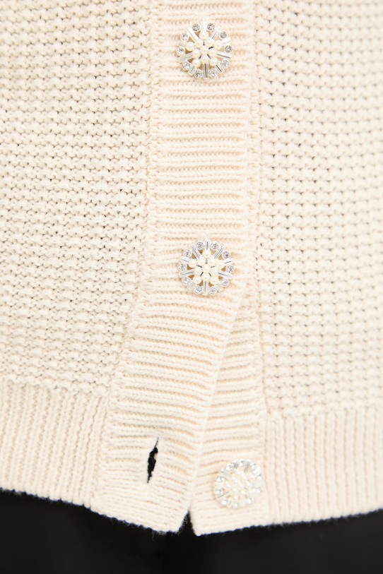 Morgan kardigan damski bawełniany MYRTILE beżowy