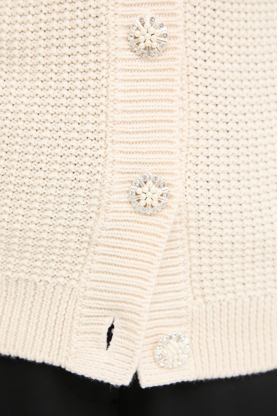 Morgan kardigan damski bawełniany MYRTILE beżowy