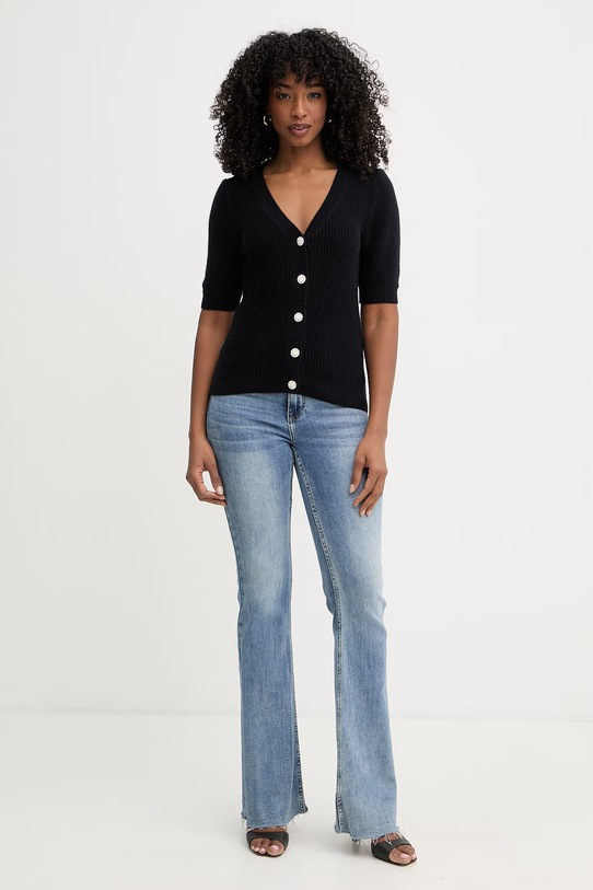 Morgan kardigan damski bawełniany MYRTILE granatowy SS26