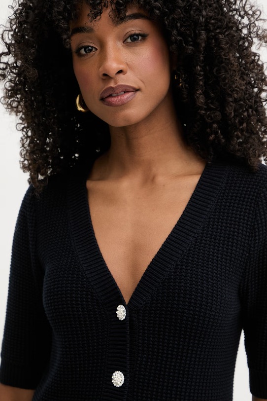 Morgan kardigan damski bawełniany granatowy MYRTILE