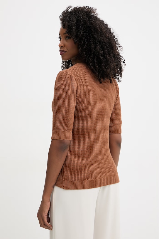 Odzież Morgan kardigan damski bawełniany MYRTILE brązowy