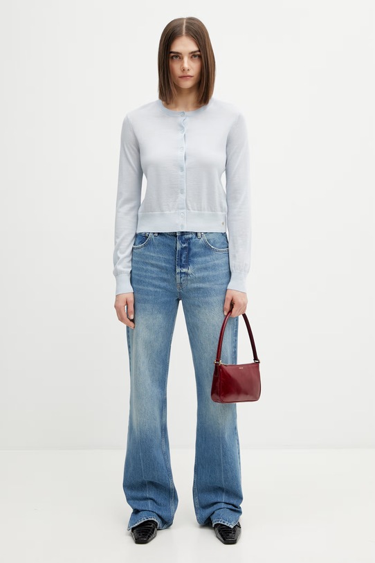 Anine Bing Moni kardigan wełniany damski A.09.11249 niebieski