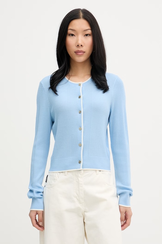 From Future kardigan damski wełniany niebieski WPC03440