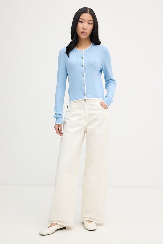 From Future kardigan damski wełniany WPC03440 niebieski SS26