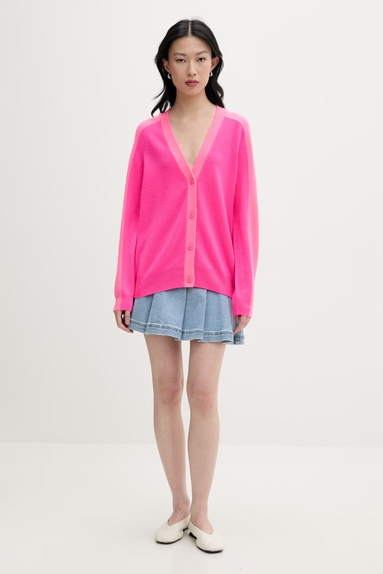 From Future kardigan damski kaszmirowy WPC03526 różowy SS26
