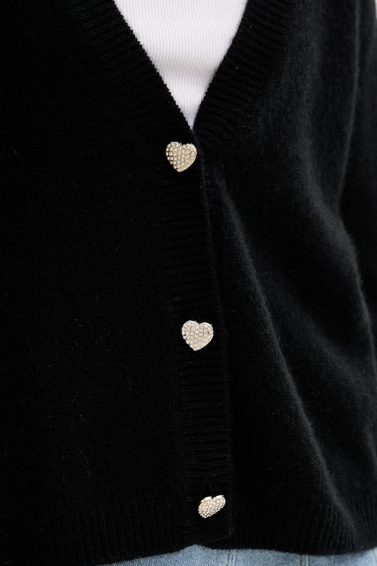 From Future kardigan damski kaszmirowy WPC03530 czarny