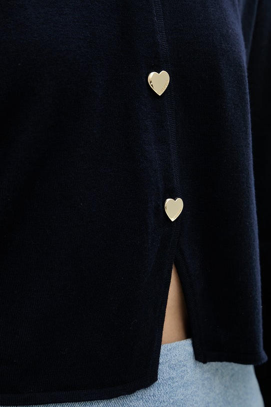 From Future kardigan damski wełniany WPC03723 granatowy