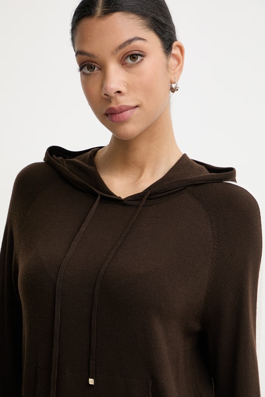 From Future sweter damski wełniany brązowy WPH03680