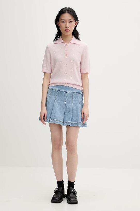 From Future polo swetrowe damskie kaszmirowe WPP03727 różowy SS26