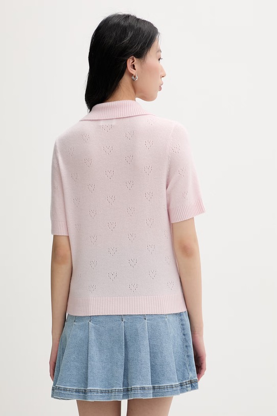 Odzież From Future polo swetrowe damskie kaszmirowe WPP03727 różowy