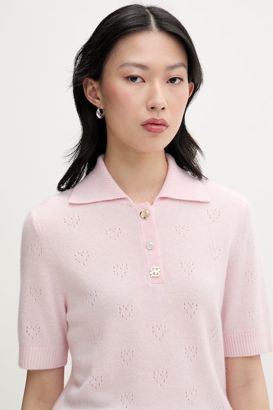 From Future polo swetrowe damskie kaszmirowe różowy WPP03727