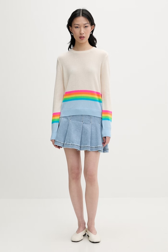 From Future sweter damski kaszmirowy WPR00568 beżowy SS26