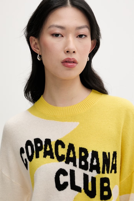 From Future sweter damski wełniany żółty WPR03569