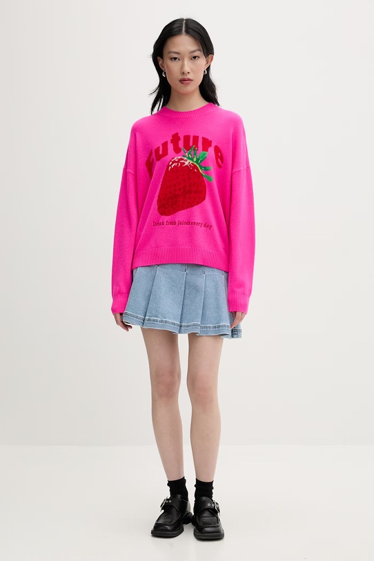 From Future sweter damski kaszmirowy WPR03735 różowy SS26
