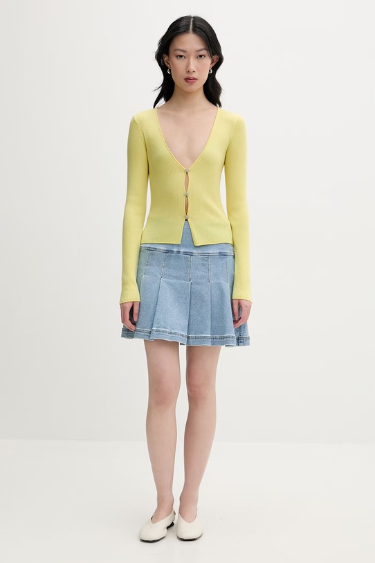 From Future sweter damski wełniany WTO03614 żółty SS26