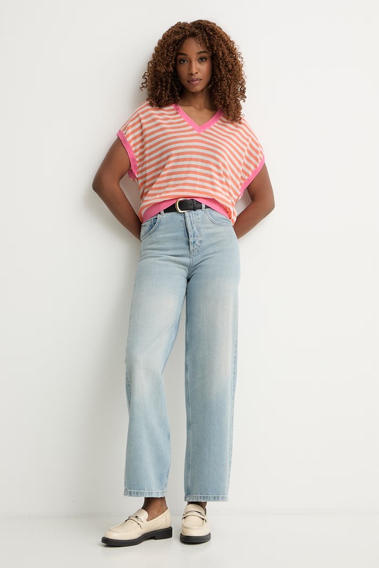 Lola Casademunt sweter damski z bawełną LS2611004 pomarańczowy SS26