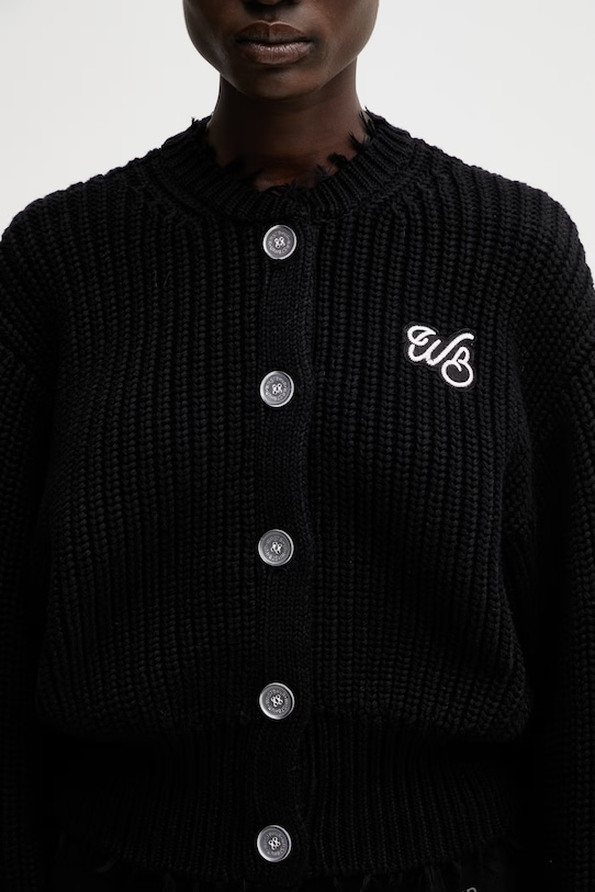 WRSTBHVR Blair cardigan din bumbac pentru femei negru W5426GT.3296