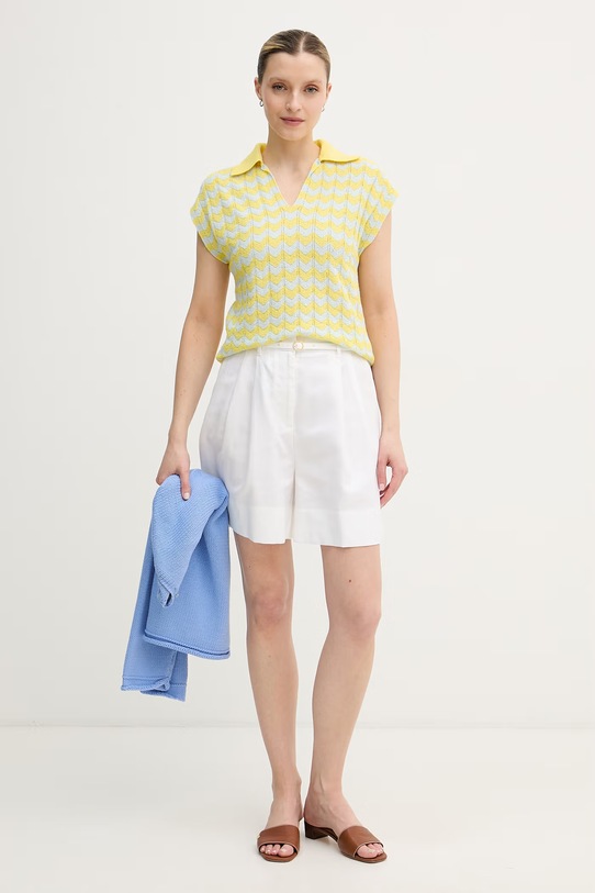 OUI gilet da donna con cotone 97550 giallo SS26