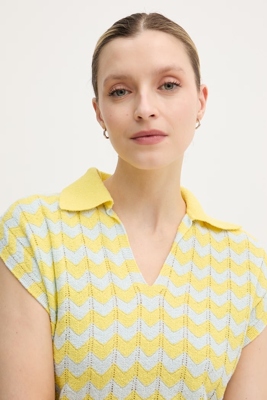 OUI gilet da donna con cotone giallo 97550